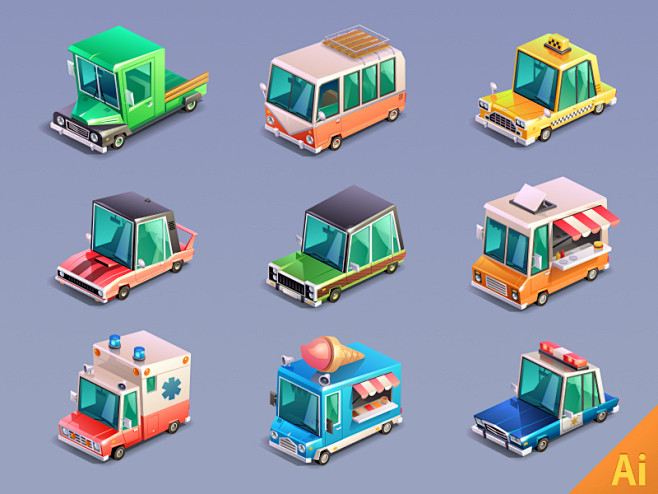 Old Cars Set