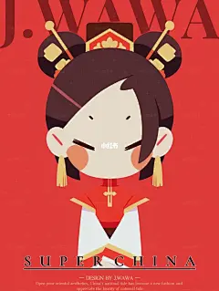 中式审美探索丨超可爱极简中国娃娃头像