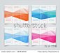 Vector collection of tri-fold brochure design templates with modern polygonal background on white 正版图片在线交易平台 - 海洛创意（HelloRF） - 站酷旗下品牌 - Shutterstock中国独家合作伙伴