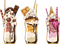 手绘卡通绵绵冰冰沙冰激凌甜品食物插画 (3)