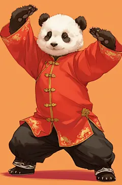 AI数字艺术国潮中国功夫动物插画-众图网