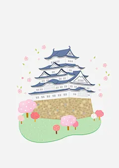 手绘白色古建筑群免抠素材_新图网 https://ixintu.com 古代建筑 古风 建筑 手绘 手绘古建 漂浮花卉 白色