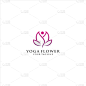 yoga flower logo design template