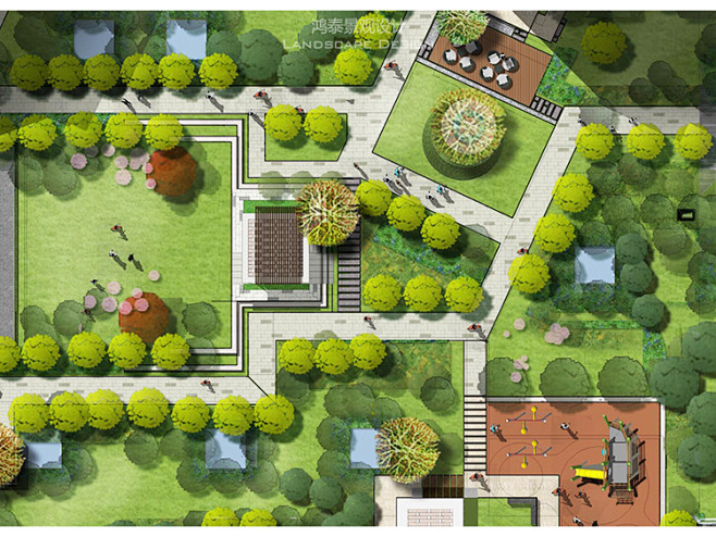 国际竞赛风格园林景观住宅公园psd彩色总平面效果图环艺毕设素材淘宝