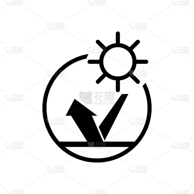 防太阳的图标-矢量插图。素材-花瓣网