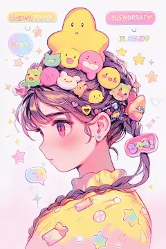 清新黄色活力扁平风多巴胺女孩穿搭人物插画