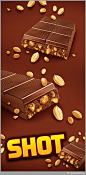 Chocolate Bar - SHOT : Chocolate bar illustration - chocolate + peanuts