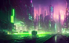 AI绘画｜赛博朋克风格终极城市壁纸