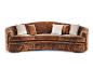 3 seater curved velvet sofa CROMIE by Bellotti Ezio
