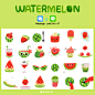 Watermelon sticker : watermelon dessert sticker pack