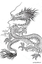 中国龙白描图