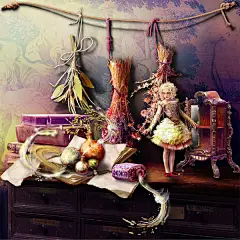 欧式西式古典宫廷魔幻神话复古油画风格装饰免扣PNG图案插画素材 (12)