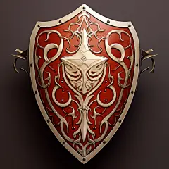 红色立体盾牌素材图AI图