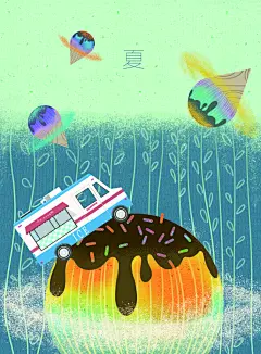 时尚手绘高端大气日系小清新插画
