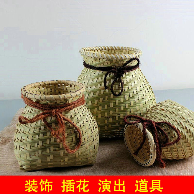 鱼篓 竹编手工 竹制品装饰小鱼篓筐竹篮竹篓竹筐竹编制品竹子制品