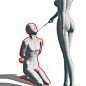 Crop not included - Kneeling Pose - CLIP STUDIO ASSETS