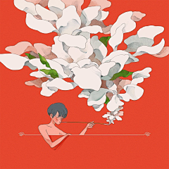 花逝逝采集到扁平化插画丰富色彩