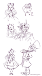 Alice and Hatter Sketches by briannacherrygarcia on DeviantArt