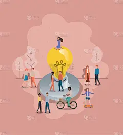 性格,电灯泡,人群,头像,白色,创造力,可爱的,黄色,人,闪亮的