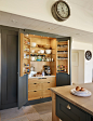 Orford | A classic country kitchen with coastal inspiration. - Transitional - Kitchen - east anglia - by Davonport : The impressive pantry hand painted in  a dark shade of grey provides helpful storage for appliances, mixing bowls and dried food. The spic