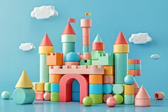 积木组件城堡搭建