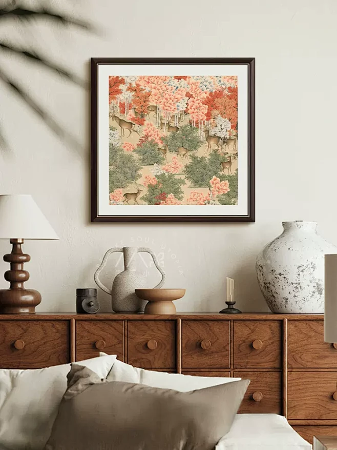 新中式装饰画2024新款客厅背景墙挂画玄关柜卧室壁画中古复古墙画-淘宝网-花瓣网