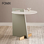 FOMIX/意式极简岩板边几不锈钢圆形角几设计师创意客厅轻奢小圆几