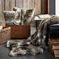 Doe Faux Fur Taupe Throw Pillow | Bouclair