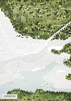 Tirana 2030: Watch How Nature and Urbanism Will Co-Exist in the Albanian Capital,A large oasis will be created around Lake Farka. Image Courtesy of Attu Studio