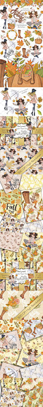 秋季女孩手绘素材 SALE Hello Autumn Collection