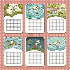 可爱的卡片块，笔记