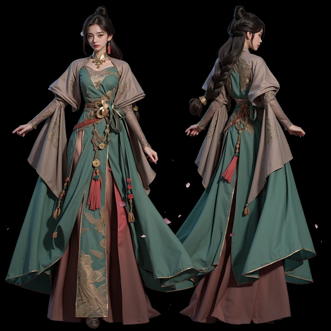 AI古风武侠角色插画素材 国风人物服装设计 影视游戏角色概念设定-淘宝网-花瓣网
