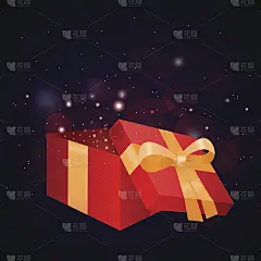 一个礼品盒和闪闪发光的插图