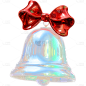 圣诞节平安夜3D立体透明炫彩铃铛装饰元素素材