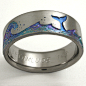 Echo Whale Carved Titanium Ring(6A9CC)