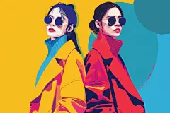 艺术年轻人人物形象插画
