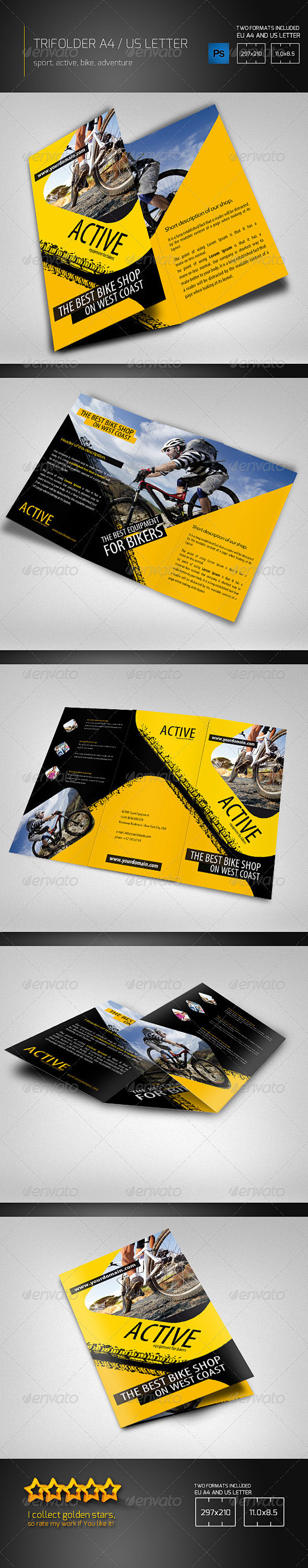 Black Yellow Tri Fol...