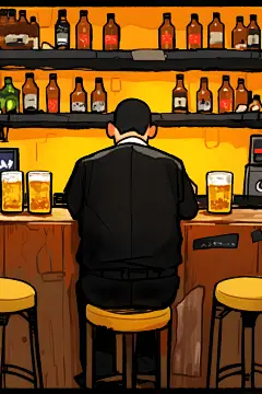 喧闹酒吧喝酒人物插画