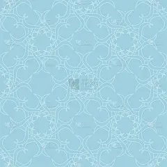 白色花无缝设计，蓝色背景