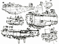 【画师  Ian McQue  科幻飞船线稿设计】