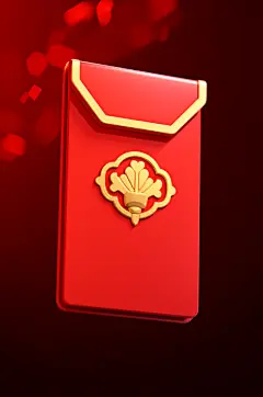 AI数字艺术中国风新年春节立体红包元素