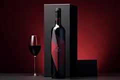 样机素材葡萄酒红酒酒瓶包装样机模型