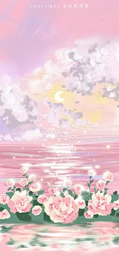 cr.微博@谷雨芽郁__220619_风景 油画棒 质感 手机壁纸