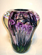 Artist: Timothy Lotton, Title: Purple Bleeding Hearts Vase - click for larger image