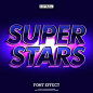 Super stars futuristic and elegant font Premium Vector | Premium Vector #Freepik #vector #logo #gold #technology #star