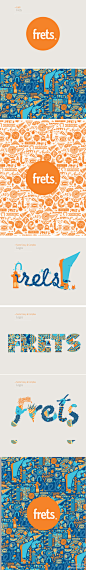 墨西哥 Frets 品牌形象Frets是墨西哥一家卖薯条的快餐店，LEAF和MEMOMA为他们设计了一套色彩缤纷的品牌形象，由很多有意思的小插画元素来组成整个品牌视觉的形象 @设计无弥