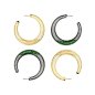 Roule & Co Shaker Crescent hoop earrings with either yellow gold, yellow sapphires and tsavorites or blackened white gold, tsavorites and white sapphires.