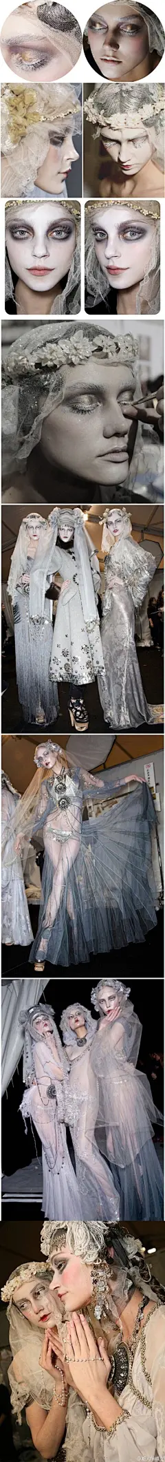 RUNWAY | 漫天飘雪的北京让我想起了John Galliano AW09那场魅世童话～细看秀的每一帧都能美的能当壁纸，而秀中的服饰妆容也一直被拿出来重温：以巴尔干半岛的民间传说为灵感的华美服饰➕参考了流泪的玛格丽娜圣母的泪眼妆打造了一个灿若星河的盛事～看看GAGA在MV中对服饰的诠释，你觉得如何～