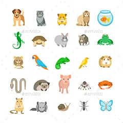 动物宠物矢量平面彩色图标——动物字符集Animals Pets Vector Flat Colorful Icons Set - Animals Characters动物,鸟,兔子,金丝雀,卡通猫,字符,收集、多彩,狗,国内,鱼,平坦,图形,几内亚,仓鼠,图标,信息图表,蜥蜴,鼠标,鹦鹉,宠物,猪,狗,兔子,集,海龟,矢量,兽医,动物园 animals, bird, bunny, canary, cartoon, cat, characters, collection, colorful, dog, do