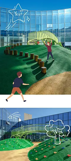 #浪漫生活的记录者 生机盎然的绿从土黄色的大地中探出脑袋、逐渐蔓延开，与万里无云的蓝天呼应，都在唤醒小小米粒们。小山丘之下遇见精灵非厌，他们守护在胚芽洞洞旁，期待着与萌芽米粒的初次相见。#无动力亲子乐园 #网红游乐设备 #游乐设备厂家 #儿童游乐设备 #游乐设备 #网红游乐设备 #无动力游乐设备 #无动力游乐设备厂家 #景区游乐设备 #非标定制游乐设备 #无动力 #无动力游乐设备 #无动力游乐设备厂家 #无动力亲子乐园 #幼儿园 #幼儿园设计 #儿童乐园